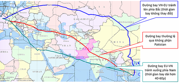 Vietnam Airlines tránh không phận Pakistan thế nào? - Ảnh 1.