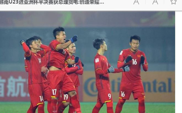 Truyền thông Trung Quốc thán phục thành công của bóng đá Việt Nam