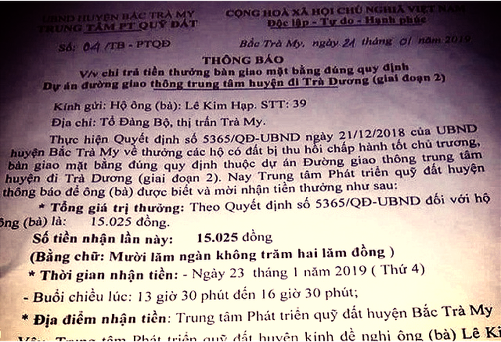 Dân không đến nhận 15.025 đồng tiền thưởng, sẽ trả lại Nhà nước - Ảnh 1.