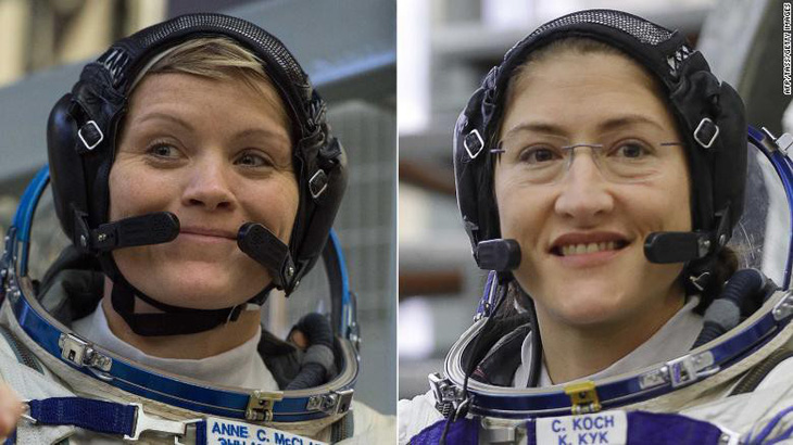 Đội nữ phi hành gia đầu tiên đi bộ trong không gian - Ảnh 1.