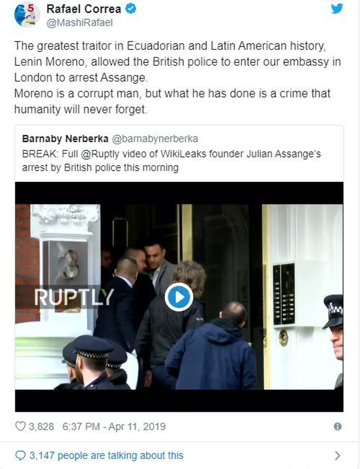 Vụ Wikileaks: Cảnh sát Anh nói bắt Julian Assange vì Mỹ - Ảnh 2.
