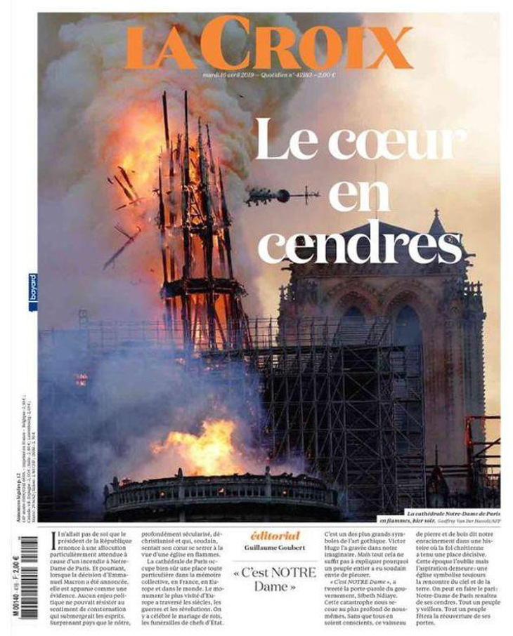 Trang nhất báo Pháp nói gì về vụ cháy Nhà thờ Đức Bà Paris? - Ảnh 4.