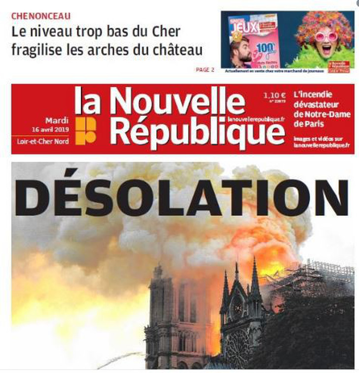 Trang nhất báo Pháp nói gì về vụ cháy Nhà thờ Đức Bà Paris? - Ảnh 7.