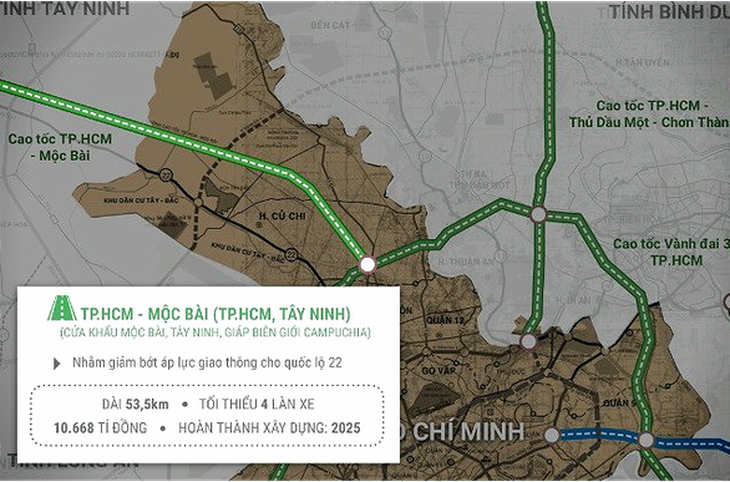 TP.HCM, Tây Ninh đều muốn làm nhanh cao tốc TP.HCM - Mộc Bài - Ảnh 1.