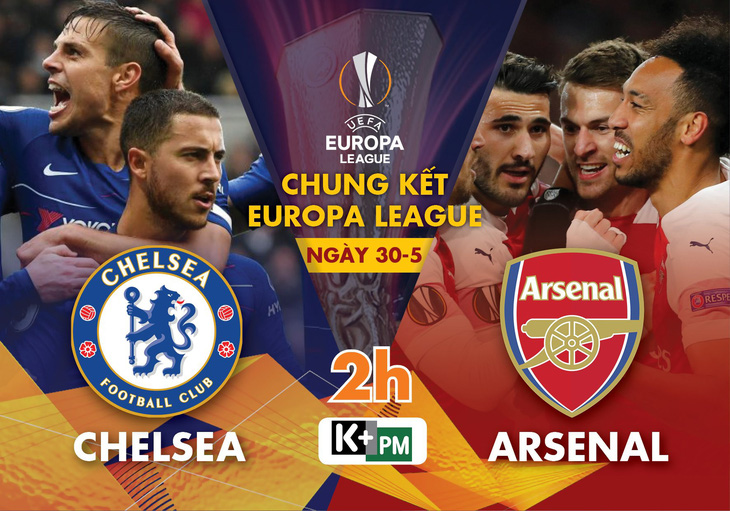 Lịch trực tiếp chung kết Europa League giữa Chelsea và Arsenal - Ảnh 1.