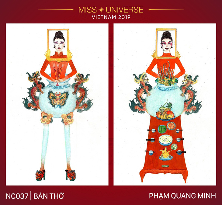 Thiết kế Bàn thờ cho quốc phục của Việt Nam tại Miss Universe 2019? - Ảnh 1.