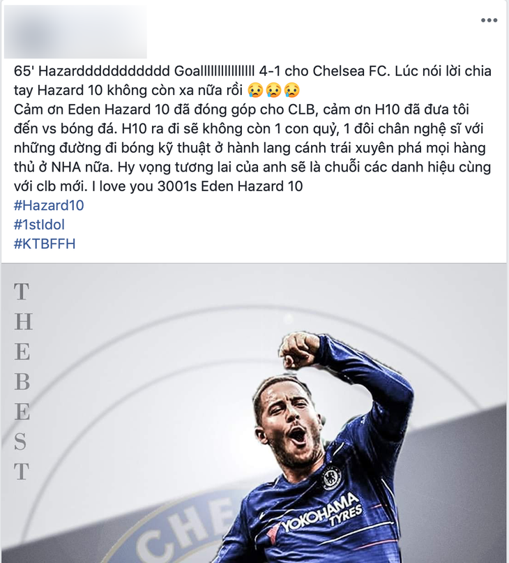 CĐV Chelsea nói lời cám ơn và chia tay Hazard - Ảnh 3.