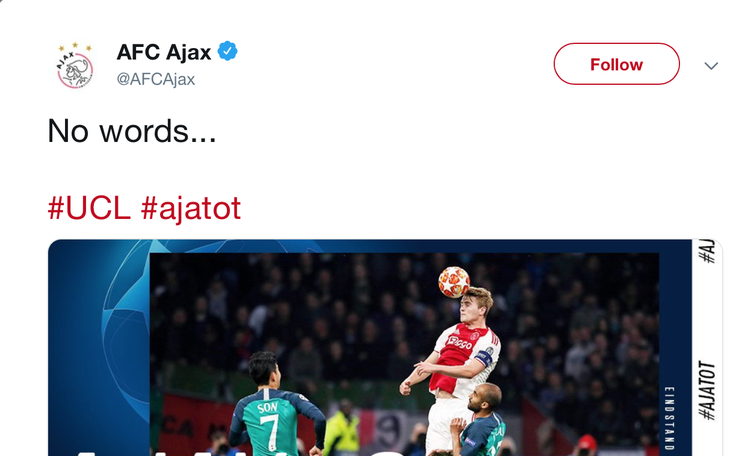 CĐV Ajax chết lặng sau bàn thắng quyết định của Moura