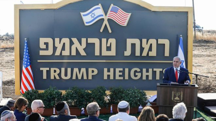 Israel công bố khu tái định cư mang tên ông Trump ở cao nguyên Golan - Ảnh 1.