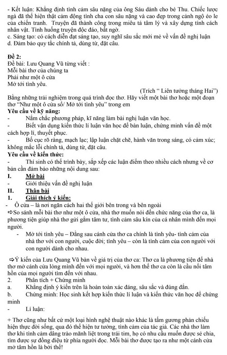 Gợi ý bài làm môn văn lớp 10 TP.HCM - Ảnh 6.