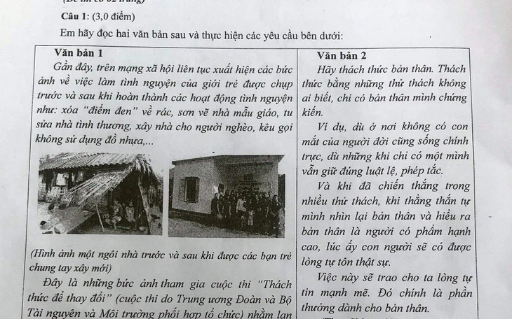 Đề thi văn lớp 10 TP.HCM: thí sinh em khen hay, em nói khó