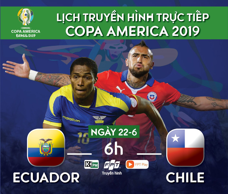 Lịch trực tiếp Copa America 2019: Ecuador gặp Chile - Ảnh 1.