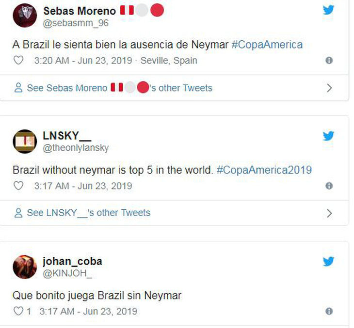 Đại thắng Peru, CĐV Brazil chọc quê Neymar trên mạng xã hội - Ảnh 2.