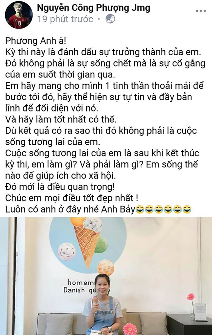 Bùi Tiến Dũng ôm heo hồng, quay video chúc sĩ tử thi tốt - Ảnh 3.