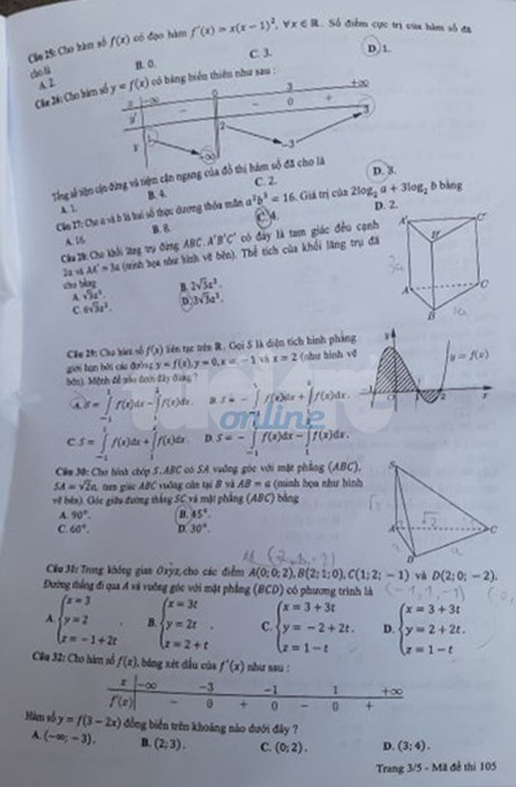 Mời bạn đọc xem đề toán THPT quốc gia 2019 - Ảnh 24.