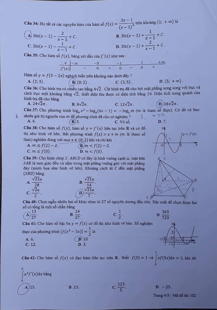 Mời bạn đọc xem đề toán THPT quốc gia 2019 - Ảnh 5.