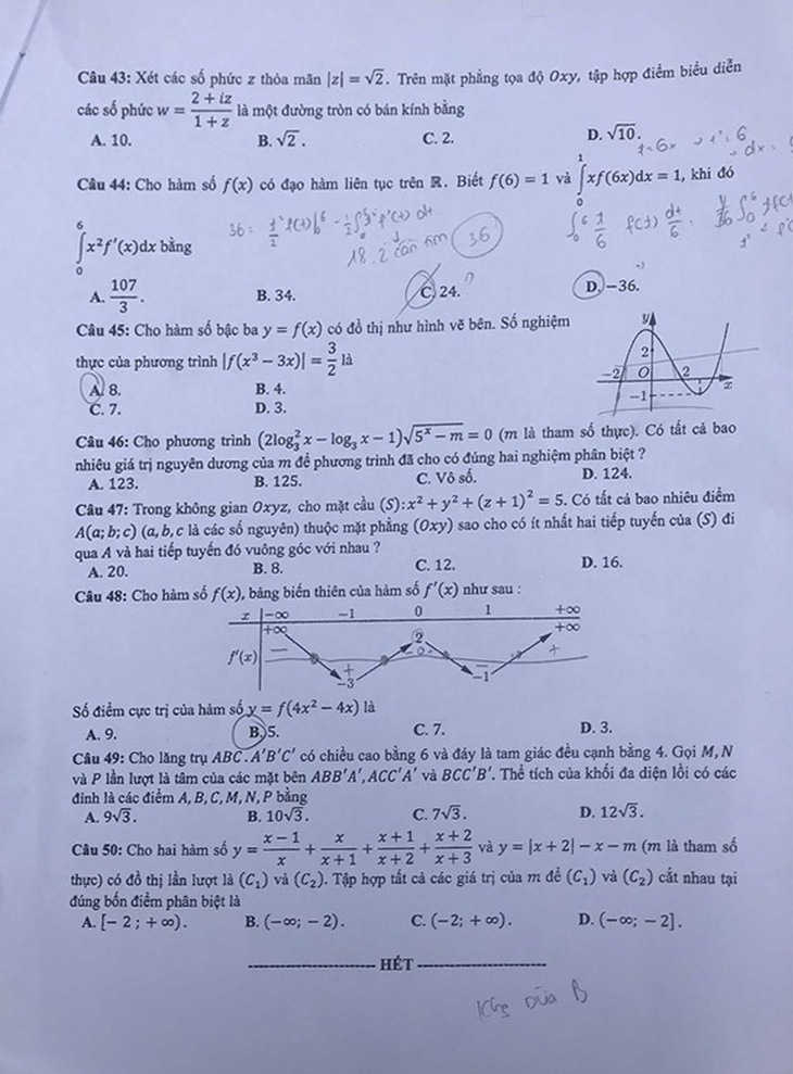 Mời bạn đọc xem đề toán THPT quốc gia 2019 - Ảnh 11.