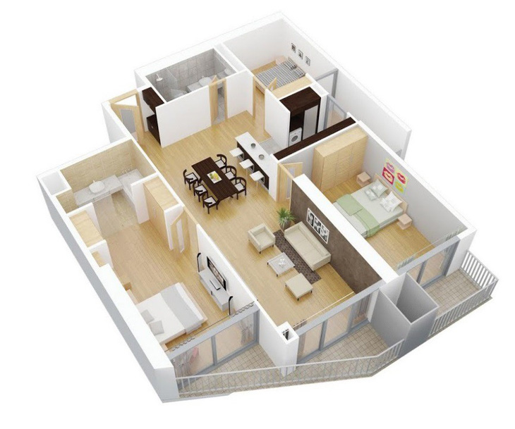 Tư vấn hoàn thiện nội thất căn hộ 3 phòng ngủ với kinh phí 200 triệu đồng - Ảnh 1.