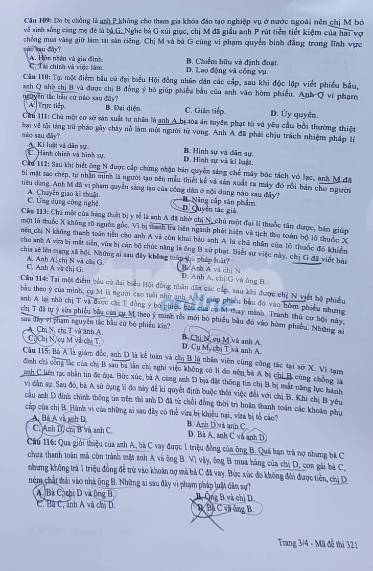 Mời bạn đọc xem đề GDCD THPT quốc gia 2019 - Ảnh 3.