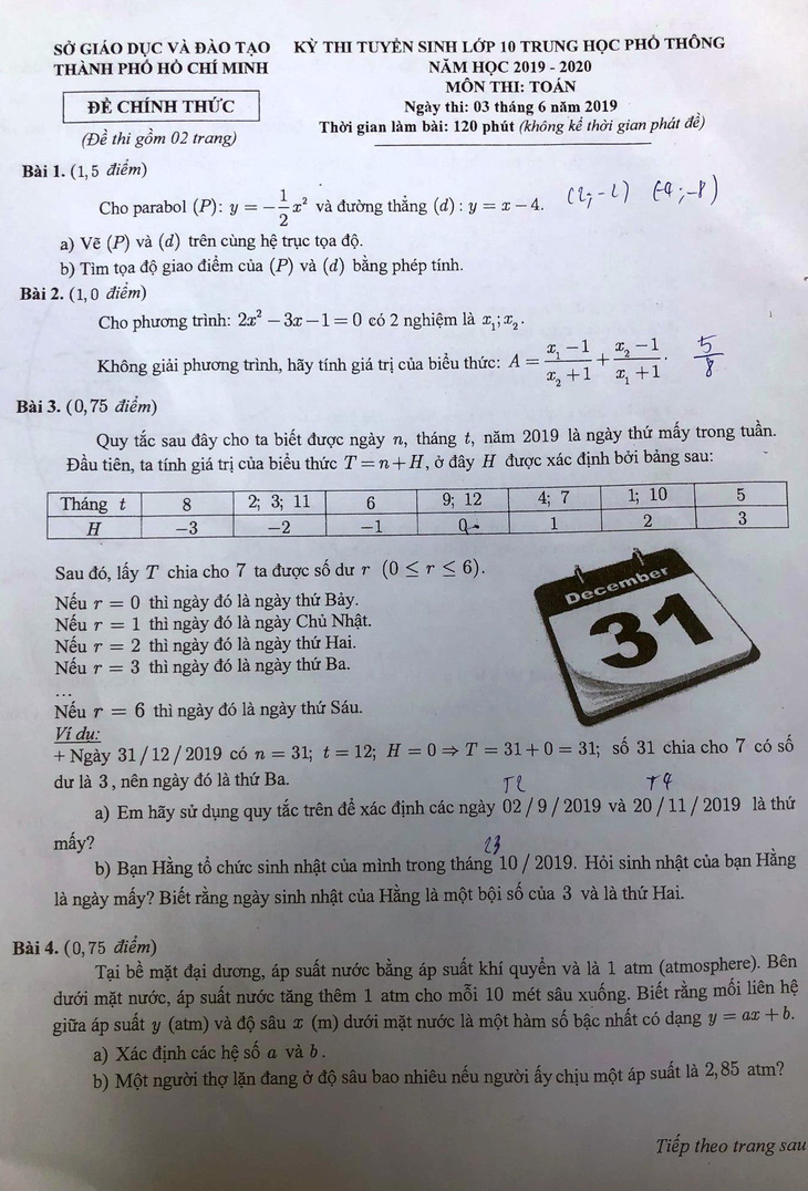 Đề thi toán lớp 10 TP.HCM vừa sức thí sinh - Ảnh 1.