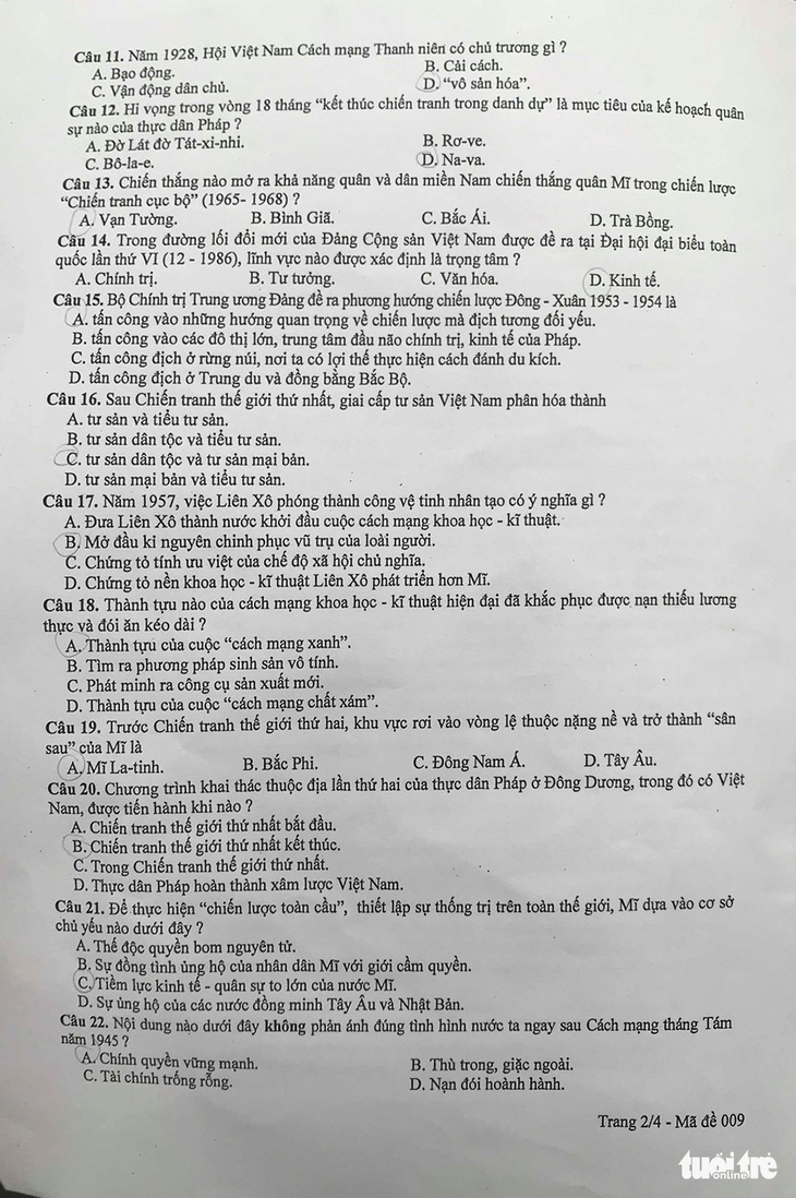 Đề lịch sử lớp 10 tại Hà Nội: có thể lấy điểm 9 - Ảnh 2.