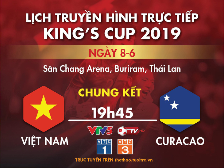 Lịch trực tiếp chung kết Kings Cup giữa Việt Nam và Curacao - Ảnh 1.