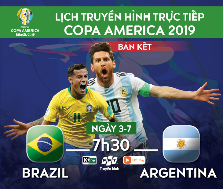 Lịch trực tiếp bán kết Copa America 2019: Đại chiến Brazil - Argentina - Ảnh 1.