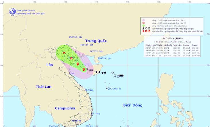 Bão số 2 cách đảo Bạch Long Vĩ 100km, cách Quảng Ninh - Thanh Hóa 210km - Ảnh 1.