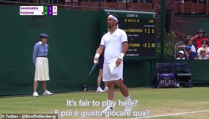 Phát ngôn muốn bom nổ Wimbledon, Fognini đối mặt với án phạt - Ảnh 1.