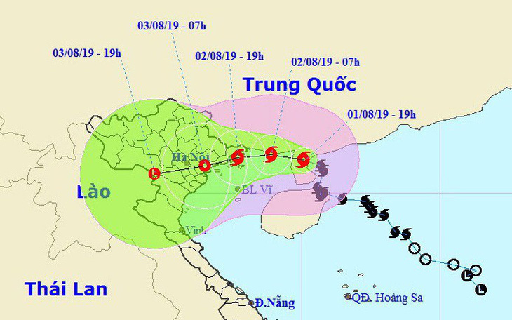 Bão số 3 cách Quảng Ninh - Hải Phòng 300km, Bắc Bộ mưa lớn