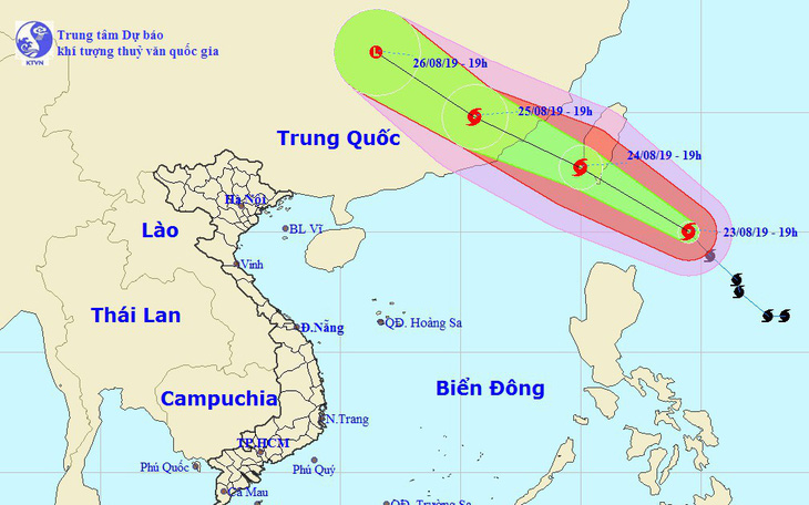 Bão gần Biển Đông hướng về Đài Loan, Trung Bộ mưa lớn đến 25-8