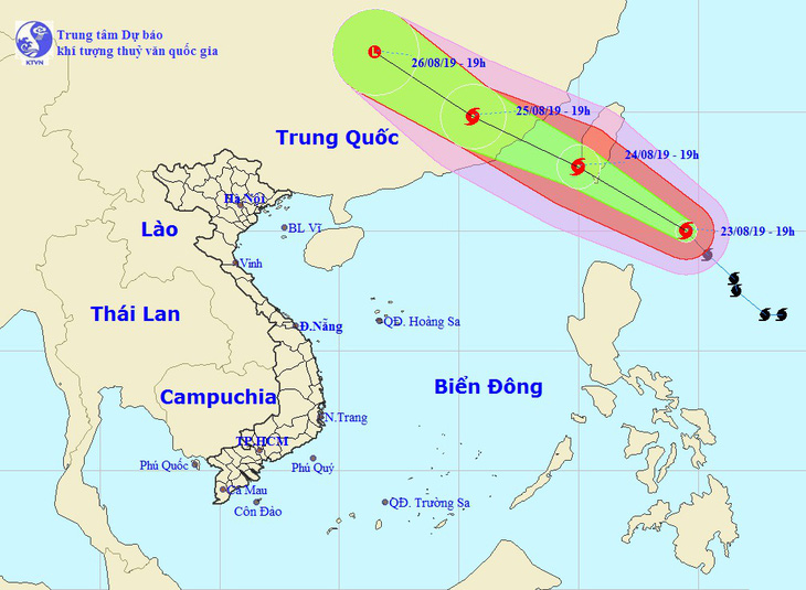 Bão gần Biển Đông hướng về Đài Loan, Trung Bộ mưa lớn đến 25-8 - Ảnh 1.