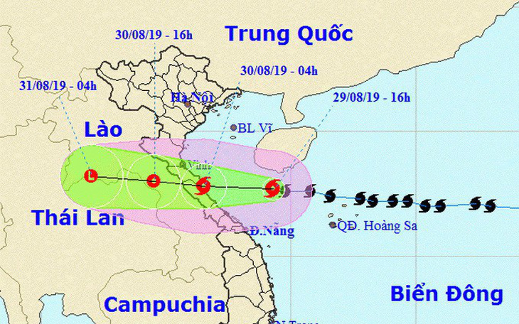 Bão số 4 giật cấp 11, cách đất liền Nghệ An - Quảng Trị 300km