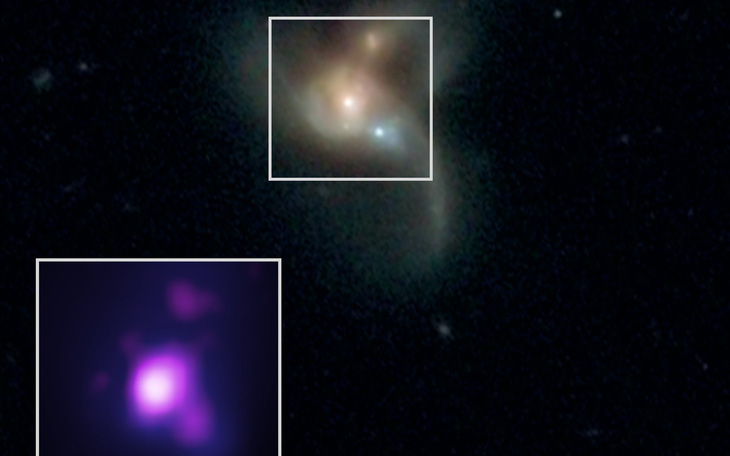 Lần đầu tiên phát hiện ba hố đen khổng lồ sau va chạm thiên hà