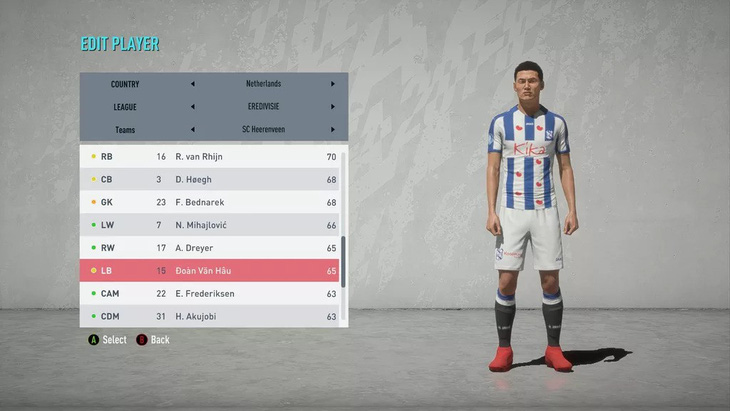 Văn Hậu được đưa vào game FIFA 20, chỉ số tiềm năng ngang Chanathip - Ảnh 1.