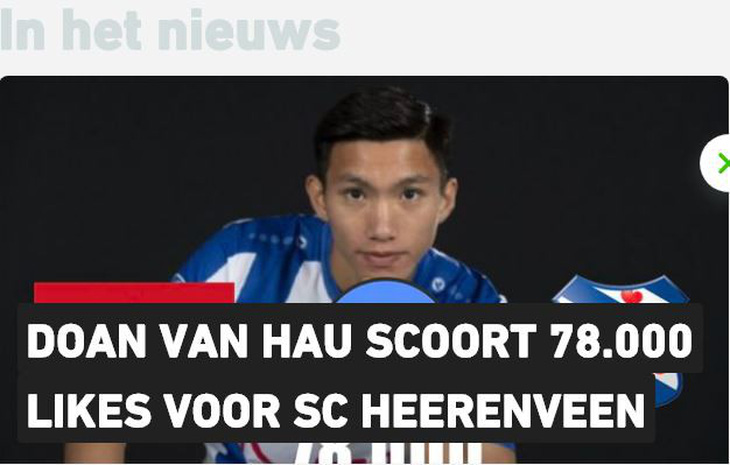 Vừa ký xong hợp đồng, Văn Hậu đã ghi bàn cho SC Heerenveen - Ảnh 1.