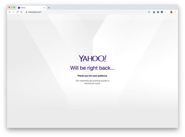 Yahoo Mail bất ngờ sự cố, người dùng lao đao - Ảnh 1.