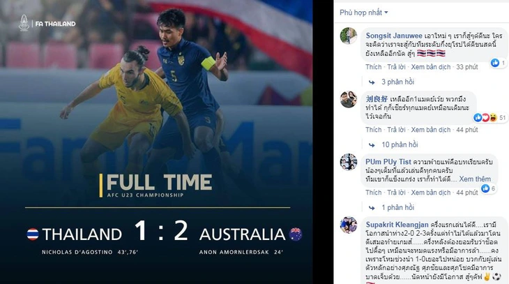 Thua ngược Úc 1-2, cổ động viên Thái tiếc nhưng rất tự hào - Ảnh 1.