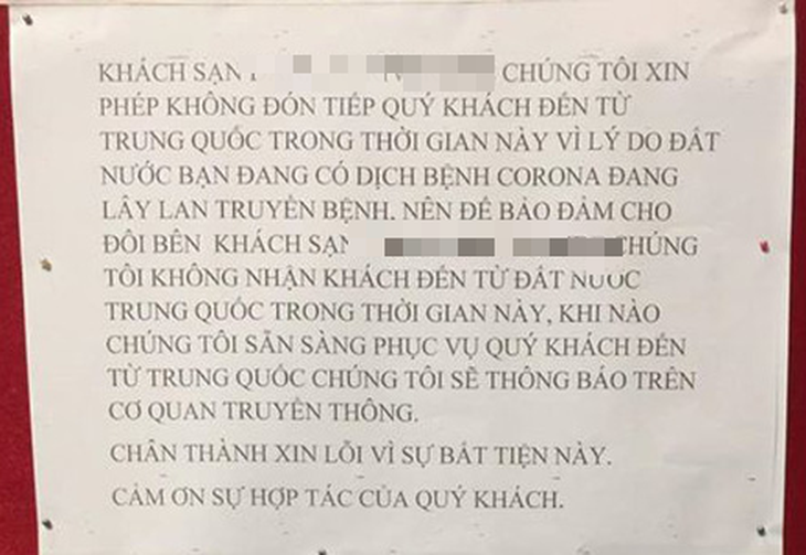 Tranh cãi quanh chuyện khách sạn Đà Nẵng từ chối phục vụ khách Trung Quốc - Ảnh 1.