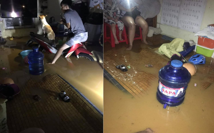 Sau cơn mưa đêm, nhiều nhà ở Lào Cai ngập trong nước, bùn đất