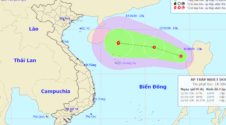 Bão số 6 vừa suy yếu, Biển Đông lại hình thành một áp thấp nhiệt đới - Ảnh 1.