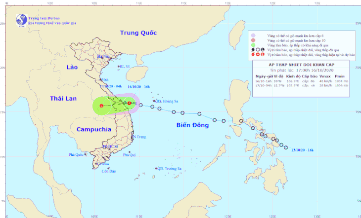 Áp thấp nhiệt đới sắp tiến vào Trung Trung bộ - Ảnh 1.