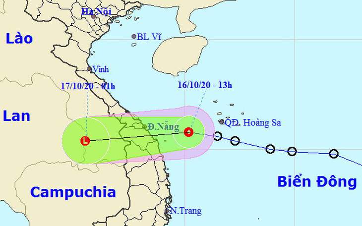 Áp thấp nhiệt đới cách Đà Nẵng - Bình Định 160km, đất liền gió giật cấp 7