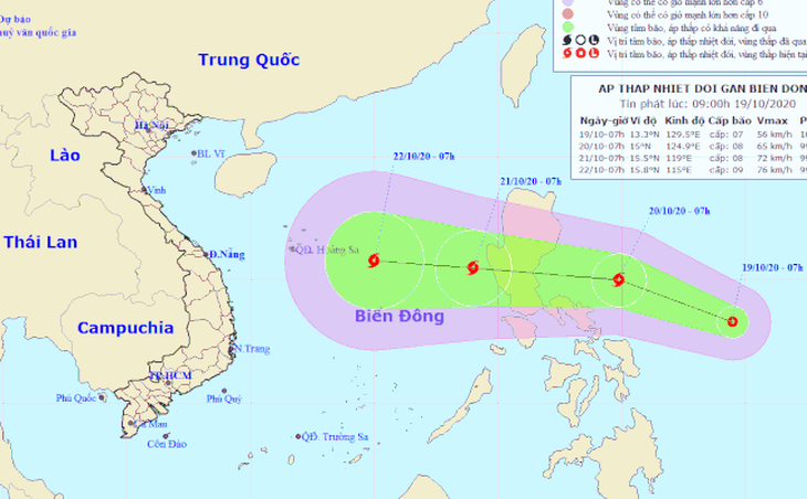 Áp thấp nhiệt đới dự báo mạnh thành bão, miền Trung lại mưa to từ 24-10 - Ảnh 1.