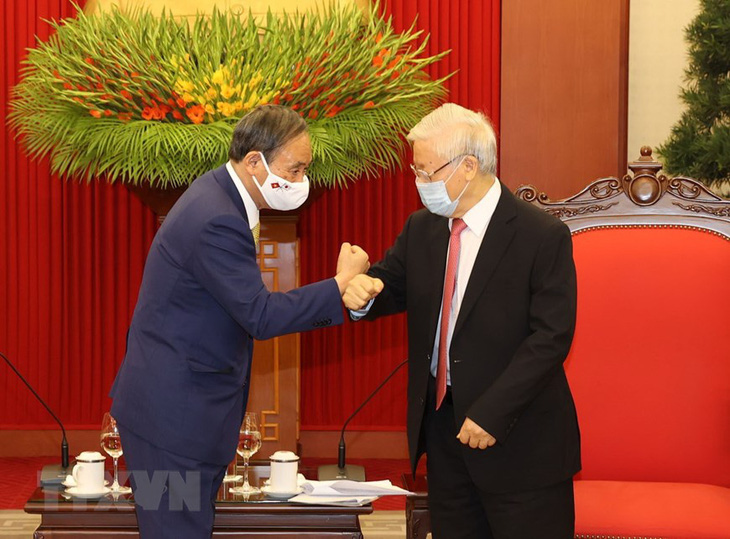 Tổng bí thư, Chủ tịch nước Nguyễn Phú Trọng tiếp Thủ tướng Nhật Bản Suga Yoshihide - Ảnh 1.