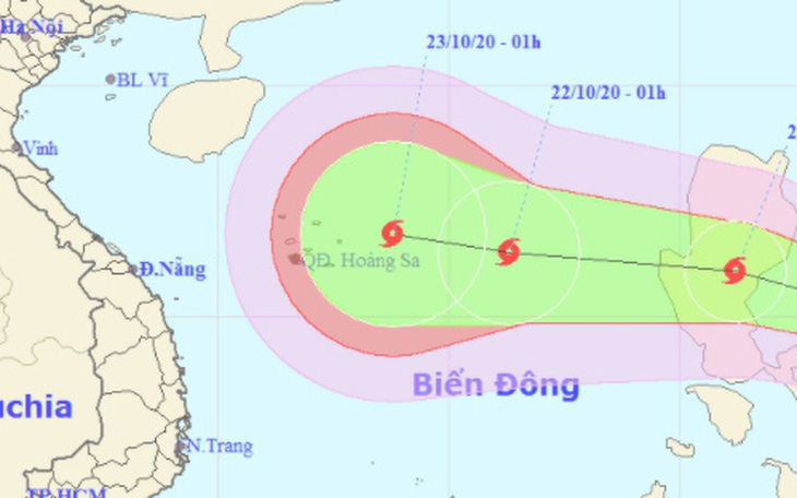 Hai ngày nữa thôi, tâm bão lại cách quần đảo Hoàng Sa 410 km, gió giập cấp 11