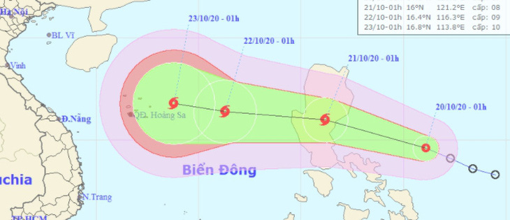 Hai ngày nữa, tâm bão lại cách quần đảo Hoàng Sa 410km, gió giật cấp 11 - Ảnh 1.