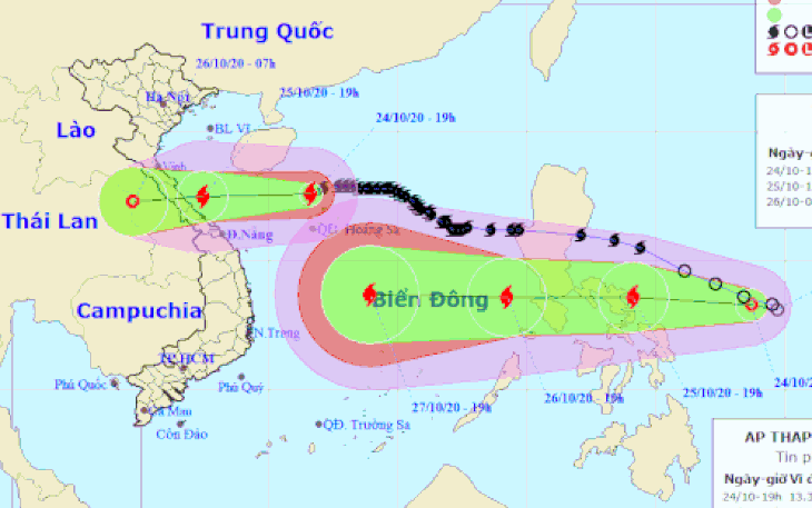 Bão số 8 hướng vào Hà Tĩnh - Quảng Trị, áp thấp nhiệt đới sắp thành bão 