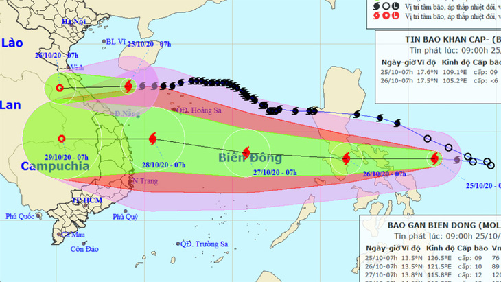 Bão Saudel còn cấp 9, bão Molave tiếp tục mạnh thêm - Ảnh 1.