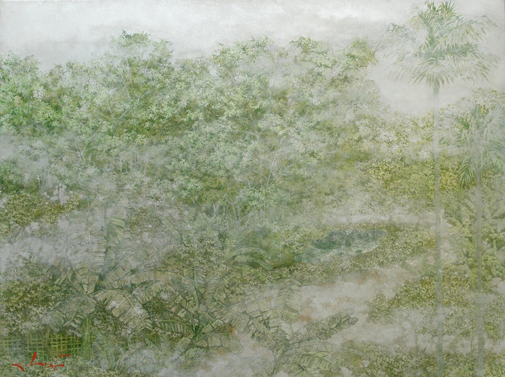 Nguyễn Quốc Huy mất hơn 10 năm mang mây mù, hơi ẩm vào tranh sơn mài - Ảnh 5.